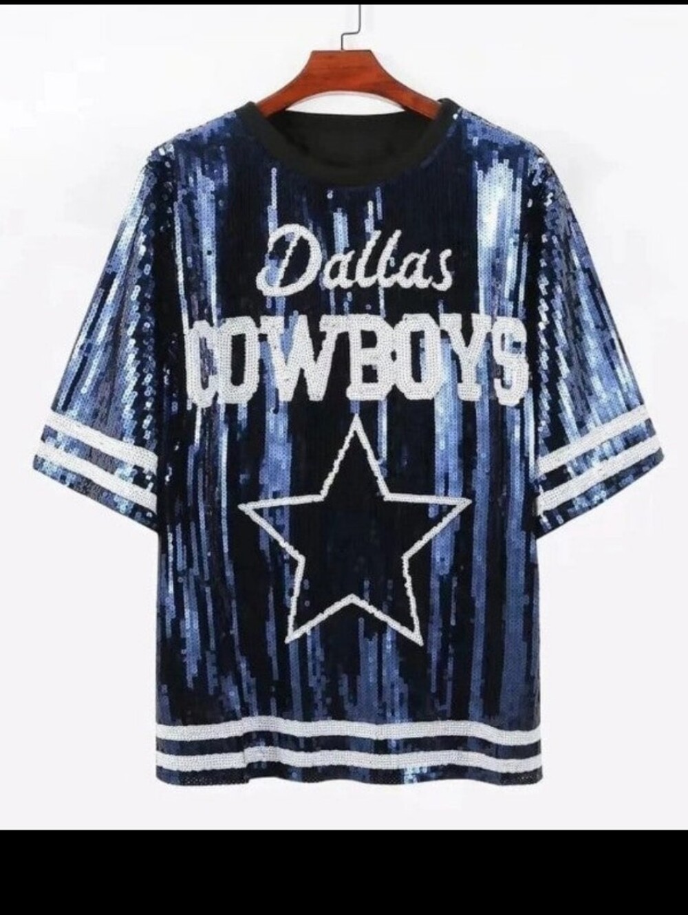 Dallas Cowboys Football Blue & White Sparkly Bling Jersey
